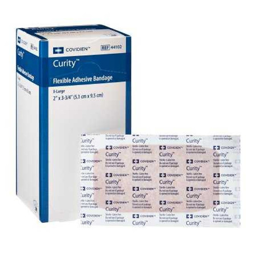 Adhesive Strip Curity 2 X 3.75 Inch Fabric Rectangle Tan Sterile 44102 Box/50 44102 KENDALL HEALTHCARE PROD INC. 733744_BX