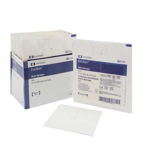 I.V. / Drain Split Dressing Excilon Poly / Rayon Blend 4 X 4 Inch Square Sterile 7086 Case/600 7086 KENDALL HEALTHCARE PROD INC. 401587_CS
