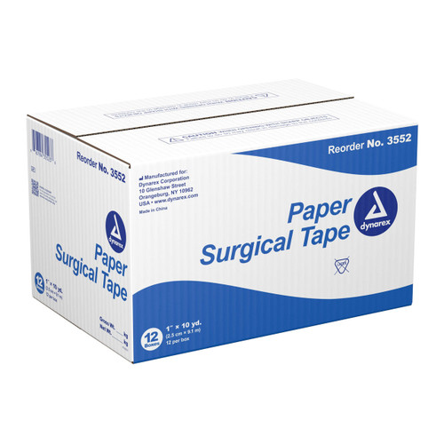 Medical Tape Dynarex Porous Paper 1 Inch X 10 Yard NonSterile 3552 Each/1 3552 DYNAREX CORP. 763386_EA