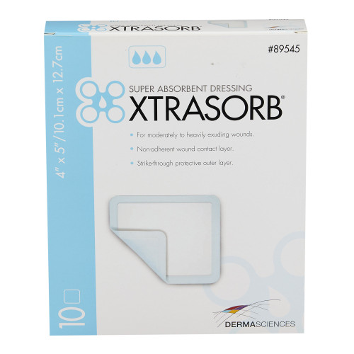Xtrasorb Classic Super Absorbent Dressing Nonadhesive 4 X 5 Inch Rectangle, 89545, Box of 10