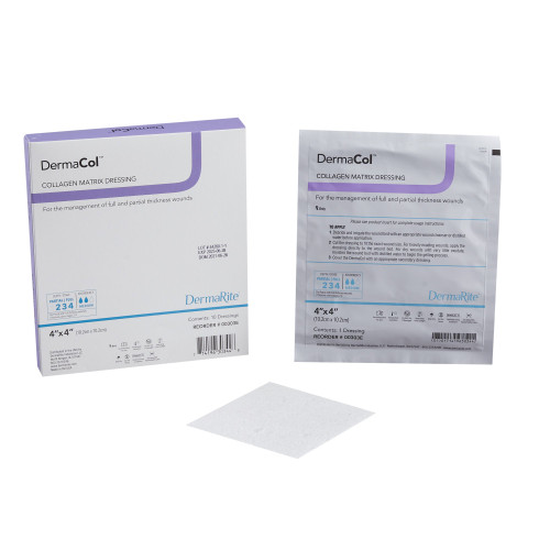 DermaCol Collagen Dressing 4 X 4 Inch Square Sterile, 00303E, Pack of 1