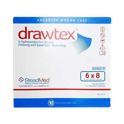Non-Adherent Dressing Drawtex LevaFiber 6 X 8 Inch 00303 Box/10 303 STEADMED MEDICAL LLC 761647_BX