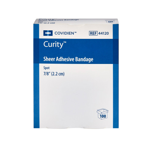 Curity Adhesive Spot Bandage Plastic Sheer 7/8 Inch Diameter Sterile, 44120, Box of 100