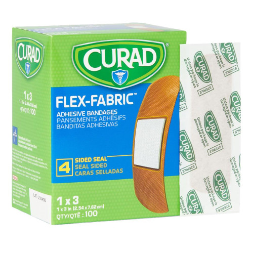 Comfort Cloth Adhesive Strip Fabric Tan 1 X 3 Inch Sterile, NON25660, Box of 100