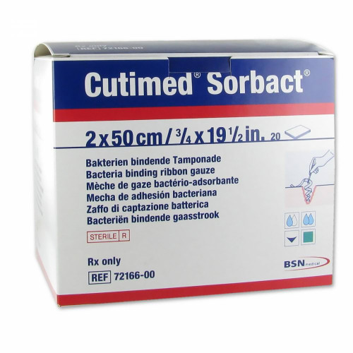 Cutimed Sorbact Antimicrobial Mesh Dressing 4/5 X 19-7/10 Inch Ribbon Sterile, 7216606, Pack of 1