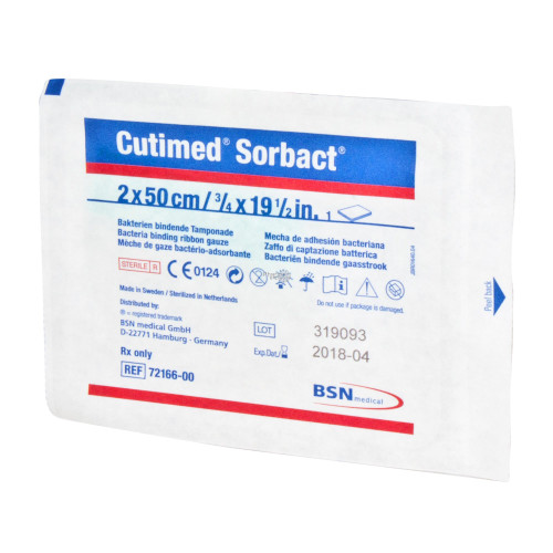 Cutimed Sorbact Antimicrobial Mesh Dressing 4/5 X 19-7/10 Inch Ribbon Sterile, 7216606, Pack of 1