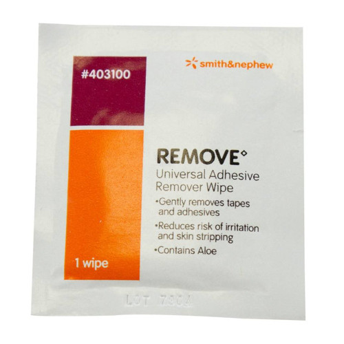 Remove Adhesive Remover Wipe 50 per Box Alcohol Based, 403100, Pack of 1