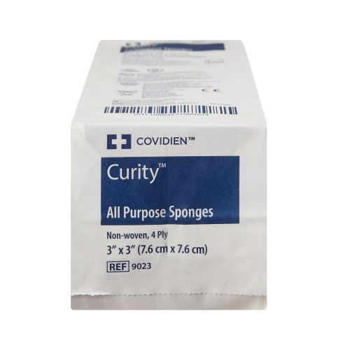 Curity Nonwoven Sponge 3 X 3 Inch 4-Ply NonSterile 200 per Pack, 9023, Bag of 200