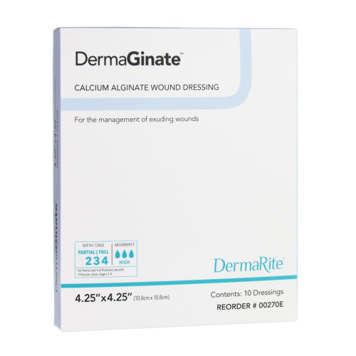 DermaGinate Alginate Dressing 4-1/4 X 4-1/4 Inch Square, 00270E, Pack of 1