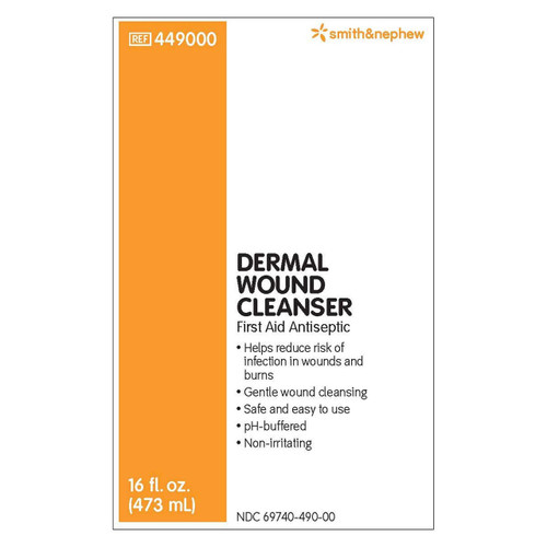 General Purpose Wound Cleanser Dermal Wound 16 oz. Spray Bottle 449000 Case/12 449000 UNITED / SMITH & NEPHEW 326722_CS General Purpose Wound Cleanser Dermal Wound 16 oz. Spray Bottle 449000 Case/12 449000 UNITED / SMITH & NEPHEW 326722_CS