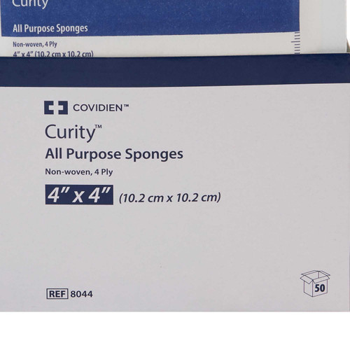 Non-Woven Sponge Curity Polyester / Rayon 4-Ply 4 X 4 Inch Square Sterile 8044 Case/1200 8044 KENDALL HEALTHCARE PROD INC. 401590_CS