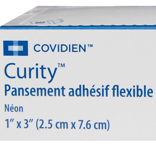 Curity Adhesive Strip 1 X 3 Inch Fabric Rectangle Neon Sterile - 50/Box - 44104 KENDALL HEALTHCARE PROD INC. 764639_BX