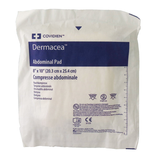 Dermacea Abdominal Pad 8 X 10 Inch NonSterile 432 per Case, 6198D, Case of 432