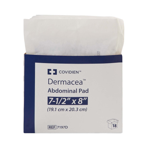 Dermacea Abdominal Pad 7-1/2 X 8 Inch Sterile 1 per Pack, 7197D, Pack of 1