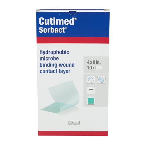 Cutimed Sorbact WCL Antimicrobial Wound Contact Layer Dressing 4 X 8 Inch Sterile, 7266203, Box of 10