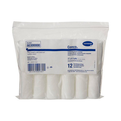 Conco Conforming Bandage 3 Inch X 4-1/10 Yard 1-Ply NonSterile 12 per Pack, 80300000, Case of 96