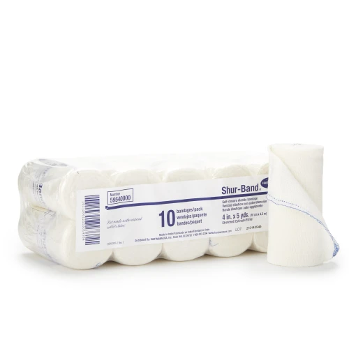  Elastic Bandage Shur-Band LF 4 Inch x 5 Yard Single Hook and Loop Closure Natural NonSterile Standard Compression 59540000 Roll of 1 (442363_RL) 