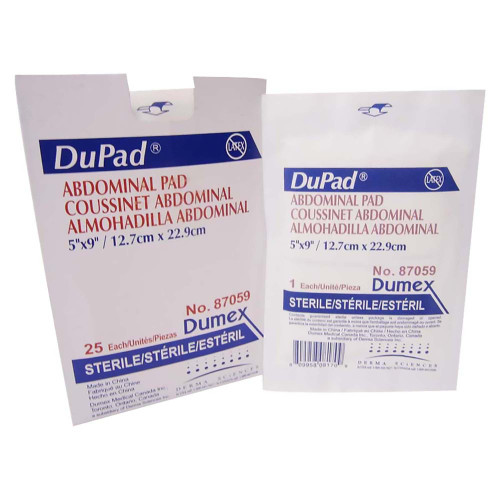 DuPad Abdominal Pad 5 X 9 Inch 1-Ply Sterile 1 per Pack, 87059, Pack of 1