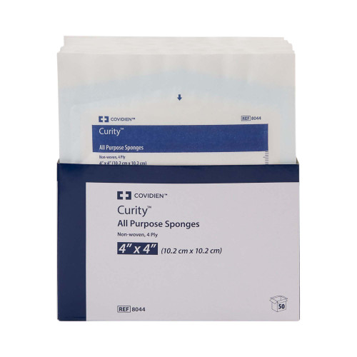 Curity Nonwoven Sponge 4 X 4 Inch 4-Ply Sterile 2 per Pack, 8044--, Pack of 1