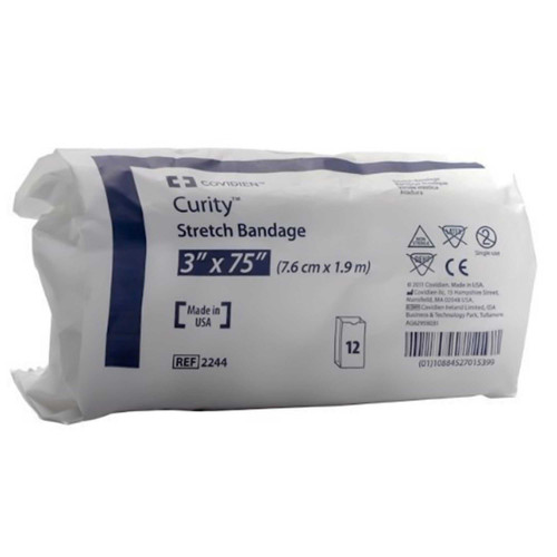 Conforming Bandage Curity Cotton / Polyester 1-Ply 3 X 75 Inch Roll NonSterile 2244 Case/96 2244 KENDALL HEALTHCARE PROD INC. 188591_CS