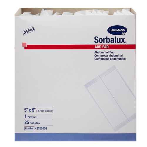 Sorbalux ABD Abdominal Pad 5 X 9 Inch 1-Ply Sterile 1 per Pouch, 48700000, Pack of 1