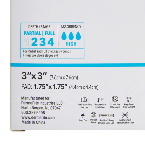Silicone Foam Dressing ComfortFoam Border 3 X 3 Inch Square Adhesive with Border Sterile 43330 Each/1 43330 DERMARITE INDUSTRIES LLC 946493_EA
