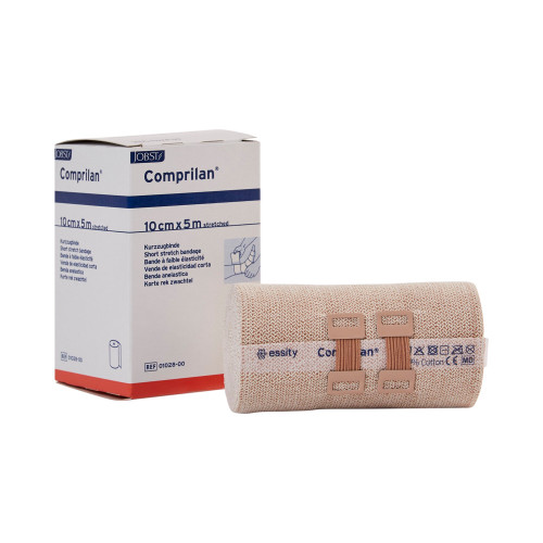Compression Bandage Comprilan 4 Inch x 5-1/2 Yard Clip Detached Closure Tan NonSterile Standard Compression 01028000 Case of 20