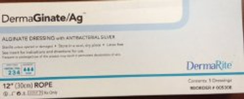 DermaGinate/ Ag Silver Alginate Dressing 12 Inch Length Rope Sterile, 00530E, Pack of 1