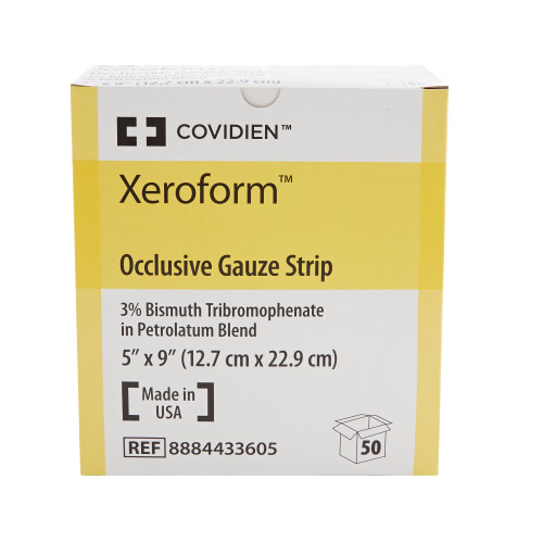 Xeroform Occlusive Xeroform Petrolatum Impregnated Dressing Strip 5 X 9 Inch Sterile, 8884433605, Case of 200