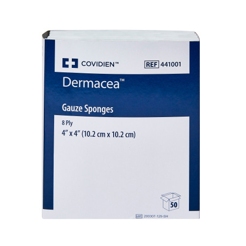 Dermacea Gauze Sponge 4 X 4 Inch 8-Ply Sterile 2 per Pack, 441001, Pack of 1