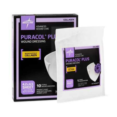 Collagen Dressing Puracol Plus Collagen 4.2 X 4.5 Inch 2 mm Thick MSC8644EP Box/10 MSC8644EP MEDLINE 709588_BX