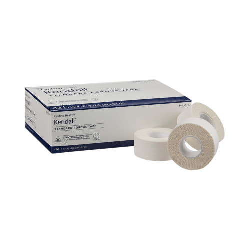 Kendall Standard Porous Medical Tape White 1 Inch X 10 Yard Cloth NonSterile, 2531C, Roll of 1