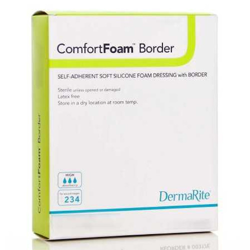 Silicone Foam Dressing ComfortFoam Border 7 X 7 Inch Sacral Adhesive with Border Sterile 43880 Each/1 43880 DERMARITE INDUSTRIES LLC 944933_EA