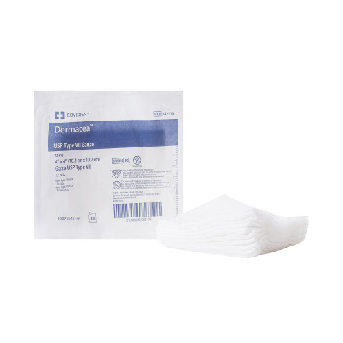 Dermacea Gauze Sponge 4 X 4 Inch 12-Ply Sterile 10 per Pack, 442214, Case of 1280