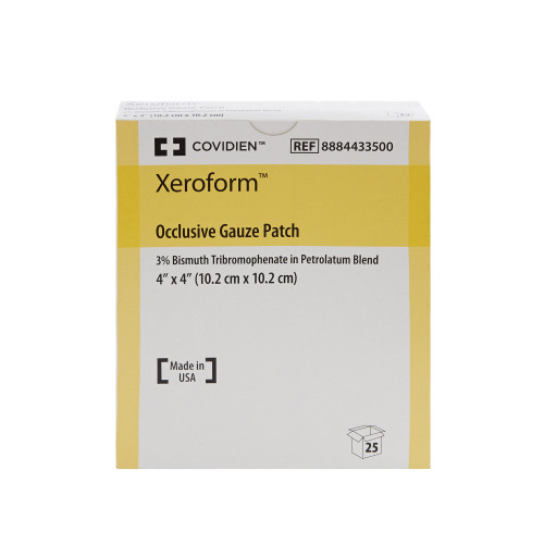 Xeroform Occlusive Xeroform Petrolatum Impregnated Dressing Square 4 X 4 Inch Sterile, 8884433500, Case of 150