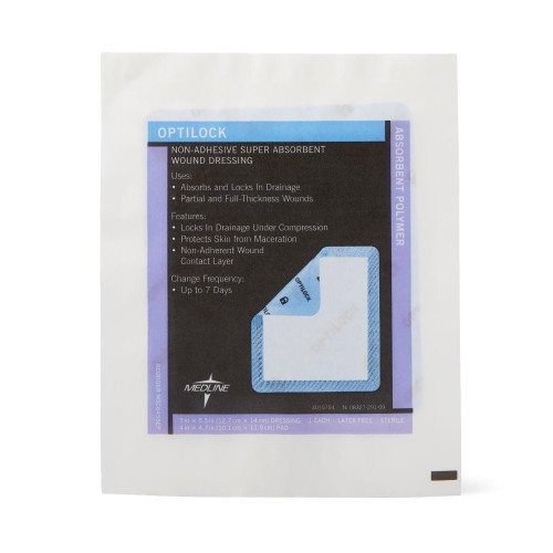 OptiLock Super Absorbent Dressing 5 X 5-1/2 Inch Rectangle, MSC6455EP, Pack of 1
