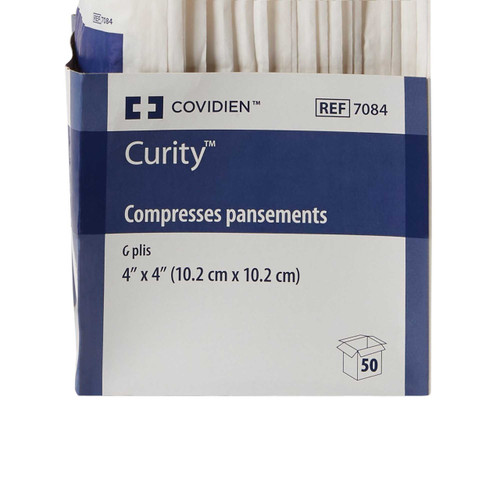 Non-woven Sponge Curity Polyester / Rayon 6-Ply 4 X 4 Inch Square Sterile 7084 Pack/2 7084 KENDALL HEALTHCARE PROD INC. 319263_PK