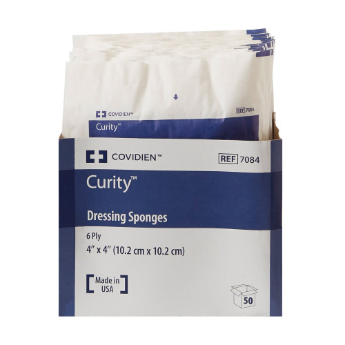 Curity Nonwoven Sponge 4 X 4 Inch 6-Ply Sterile 2 per Pack, 7084-, Pack of 1