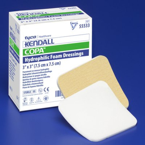 Kendall Foam Plus Foam Dressing 4 X 4 Inch Without Border Polyurethane Backing Nonadhesive Square Sterile, 55544P, Pack of 1