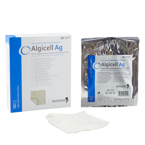 Algicell Ag Silver Alginate Dressing 4-1/4 X 4-1/4 Inch Square Sterile, 88544, Case of 50