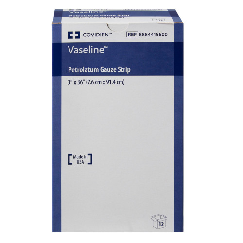 Vaseline Petrolatum Impregnated Dressing Strip 3 X 36 Inch Sterile, 8884415600, Case of 72