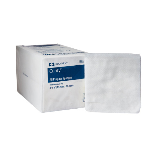 Curity Nonwoven Sponge 4 X 4 Inch 3-Ply NonSterile 200 per Pack, 9134, Case of 4000