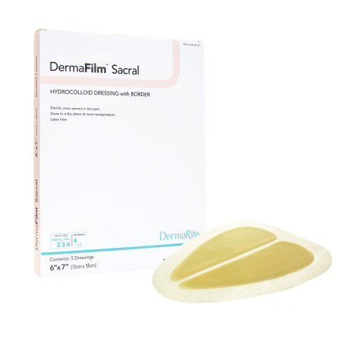 DermaFilm Hydrocolloid Dressing Film Backing 6 X 7 Inch Sacral Hydrocolloid / Film, 00279E, Pack of 1