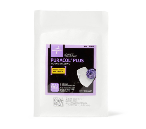 Puracol Plus Collagen Dressing, 2'' x 2.25'', Sterile, MSC8622EP, Pack of 1