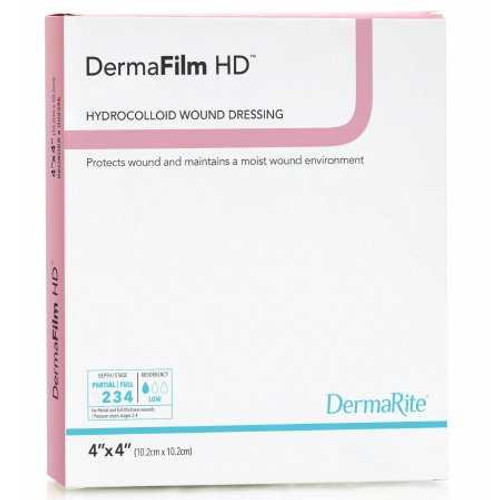 Hydrocolloid Dressing DermaFilm 4 X 4 Inch Square Sterile 00219E Each/1 00219E DERMARITE INDUSTRIES LLC 727738_EA