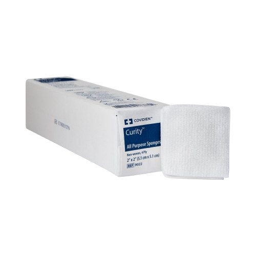 Curity Nonwoven Sponge 2 X 2 Inch 4-Ply NonSterile 200 per Pack, 9022, Case of 8000