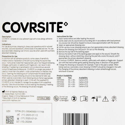 Composite Dressing Covrsite 6 X 6 Inch NonSterile 59714300 Case/100 59714300 UNITED / SMITH & NEPHEW 350591_CS