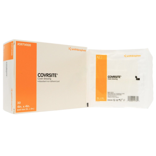 Covrsite Composite Dressing 4 X 4 Inch Square Sterile Film Backing, 59714100, Case of 300