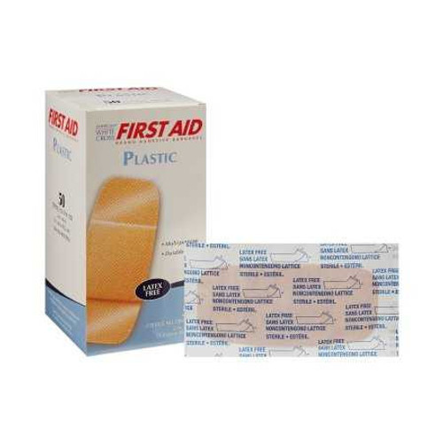 Adhesive Strip American White Cross First Aid 2 X 4 Inch Plastic Rectangle Tan Sterile 1070033 Case/1200 1070033 DUKAL CORPORATION 127038_CS