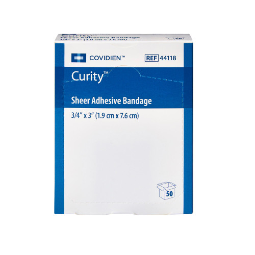 Curity Adhesive Strip Plastic Sheer 3/4 X 3 Inch Sterile, 44118, Case of 3600